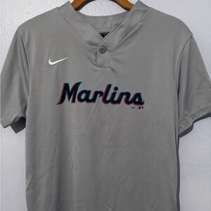 Nike Gray Marlins Jersey Shirt